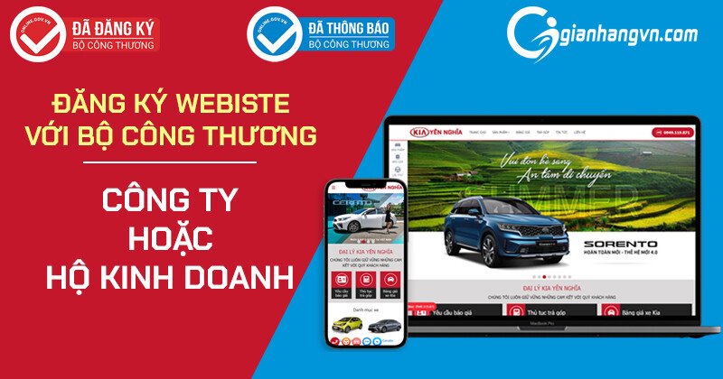 Hướng dẫn đăng kí website bán hàng với Bộ Công Thương đối với quyền sở hữu của Công ty, Hộ kinh doanh