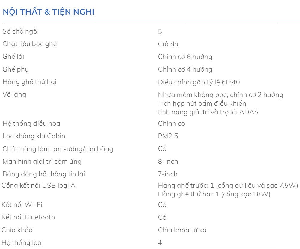 Thông số kỹ thuật VinFast VF 5 - Hình 3