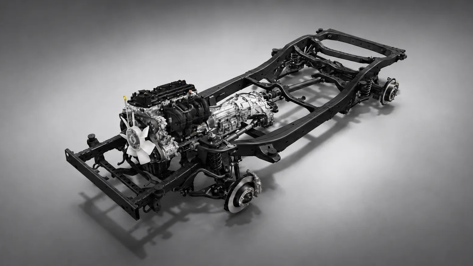 Hệ thống khung gầm chắc chắn của Toyota Land Cruiser FJ với hệ thống treo độc lập tay đòn kép phía trước và liên kết 4 điểm phía sau.